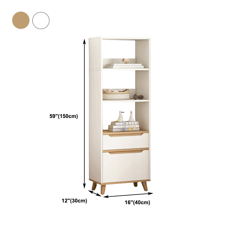 Standard Bookshelf with Drawer Modern Shelf Bookcase for Office