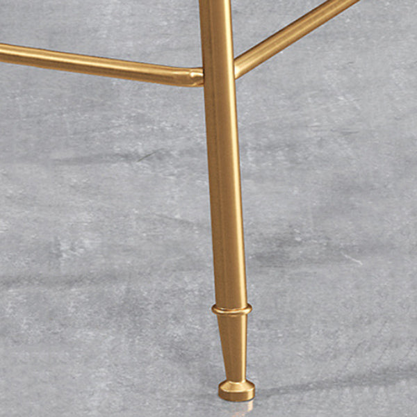 Nordic Backrest Armless Counter Stool Iron Dessert Shop Bar Stool with Pedal and Cushion