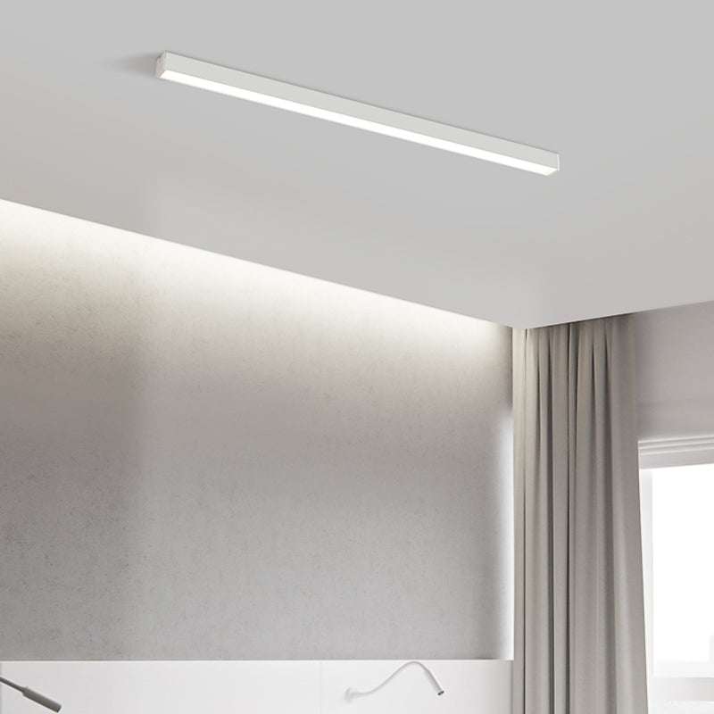White Rectangle Shape Flush Mount Aluminum Acrylic Ceiling Flush Mount for Living Room
