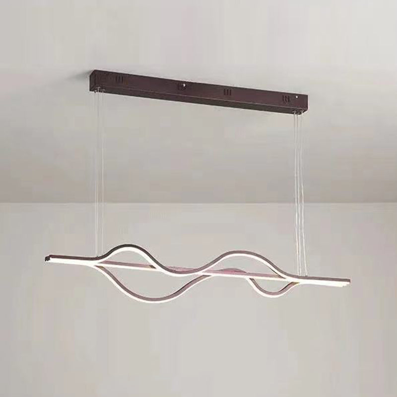 Minimalist Hanging Island Light Metal Dining Room LED Island Pendant Light