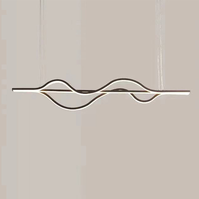 Minimalist Hanging Island Light Metal Dining Room LED Island Pendant Light