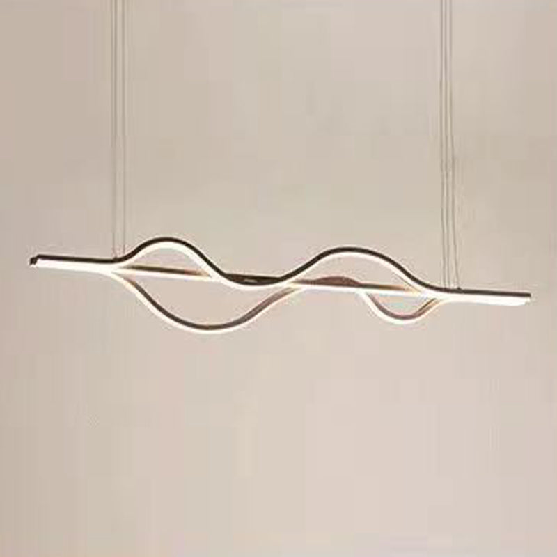 Minimalist Hanging Island Light Metal Dining Room LED Island Pendant Light