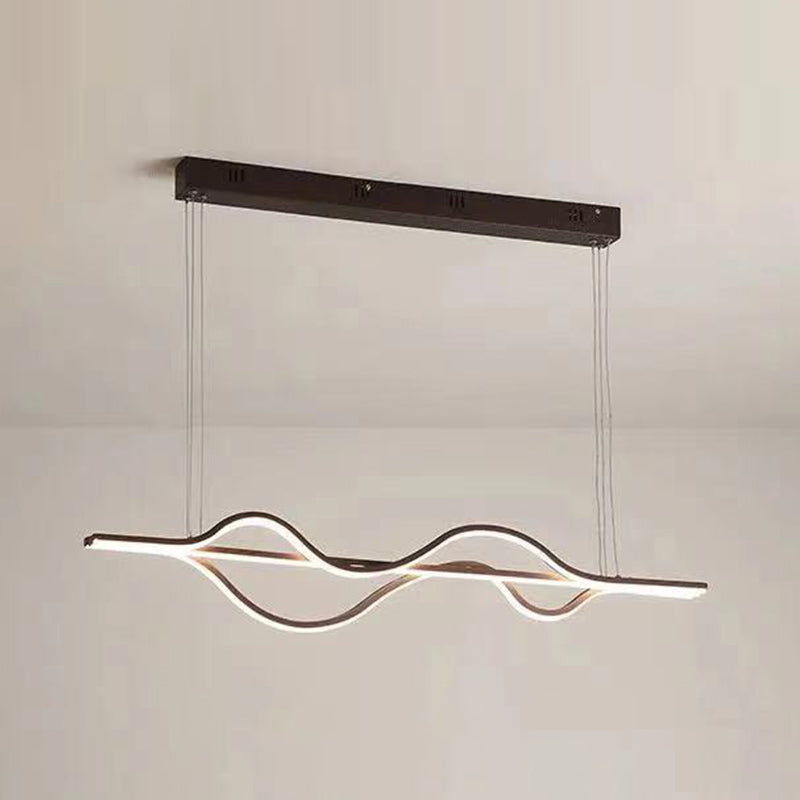 Minimalist Hanging Island Light Metal Dining Room LED Island Pendant Light