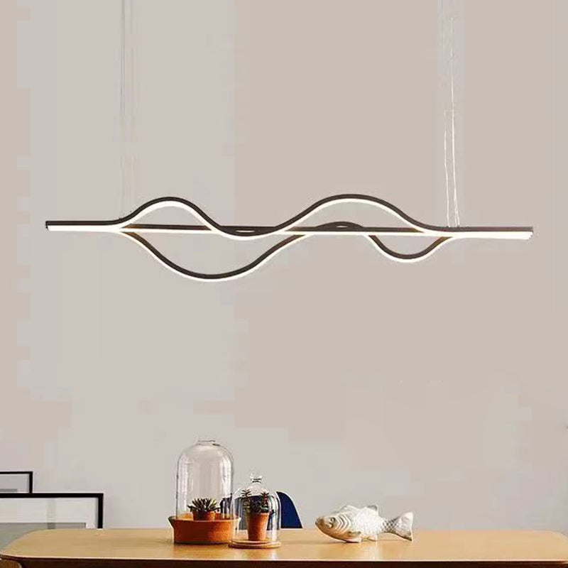 Minimalist Hanging Island Light Metal Dining Room LED Island Pendant Light