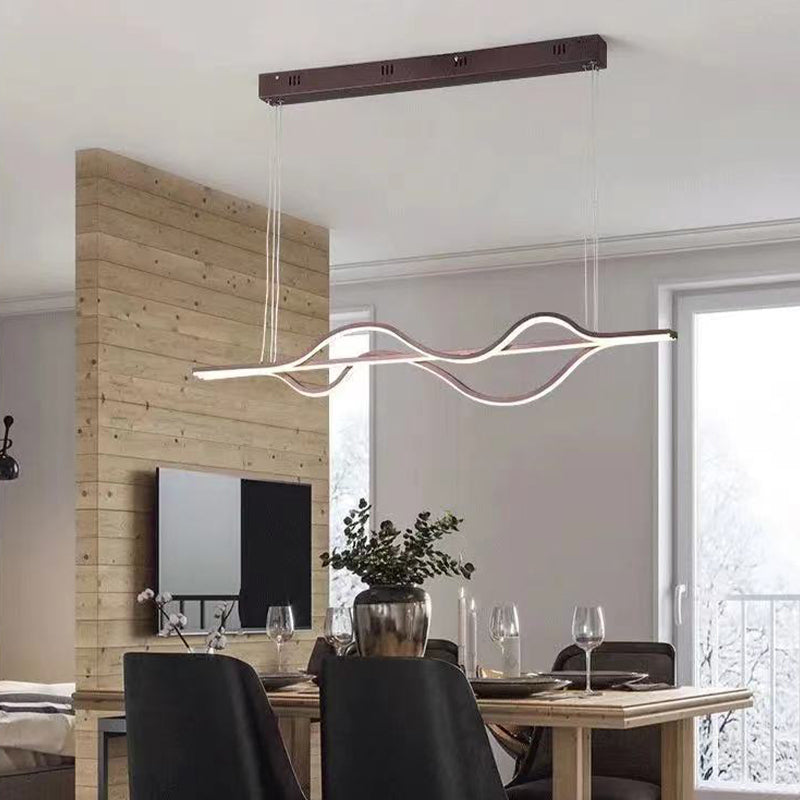 Minimalist Hanging Island Light Metal Dining Room LED Island Pendant Light