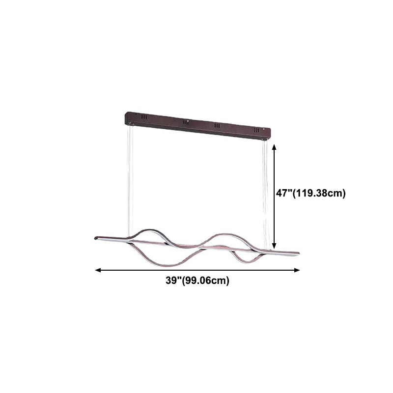 Minimalist Hanging Island Light Metal Dining Room LED Island Pendant Light