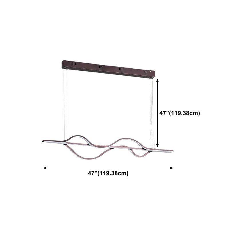 Minimalist Hanging Island Light Metal Dining Room LED Island Pendant Light