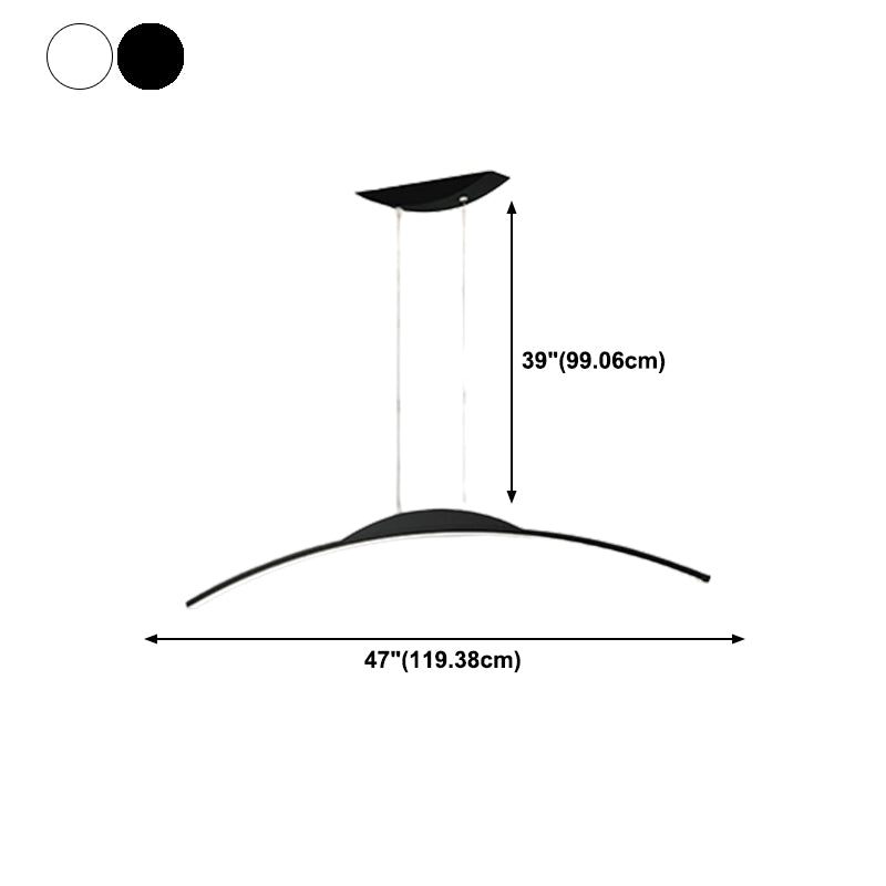 Metal Chandelier Lighting Fixture Modern Style LED Island Pendant for Dining Room