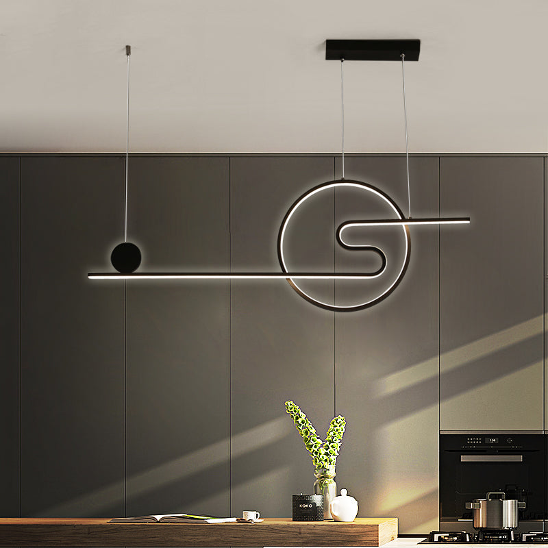 Linear Shape Island Lights Contemporary Style Metal 2 Light Island Pendant Lights