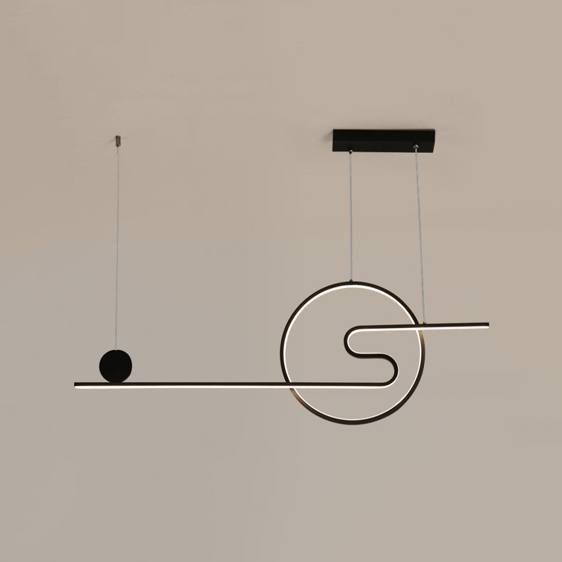 Linear Shape Island Lights Contemporary Style Metal 2 Light Island Pendant Lights