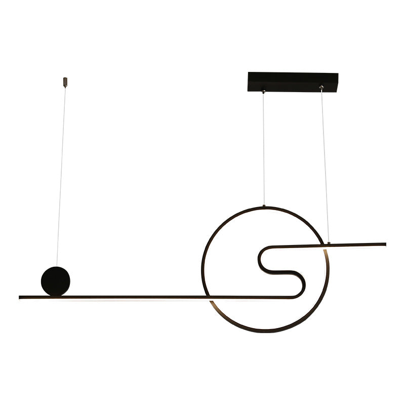 Linear Shape Island Lights Contemporary Style Metal 2 Light Island Pendant Lights