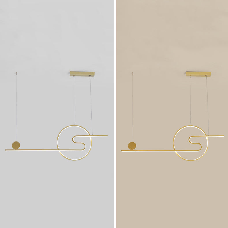 Linear Shape Island Lights Contemporary Style Metal 2 Light Island Pendant Lights