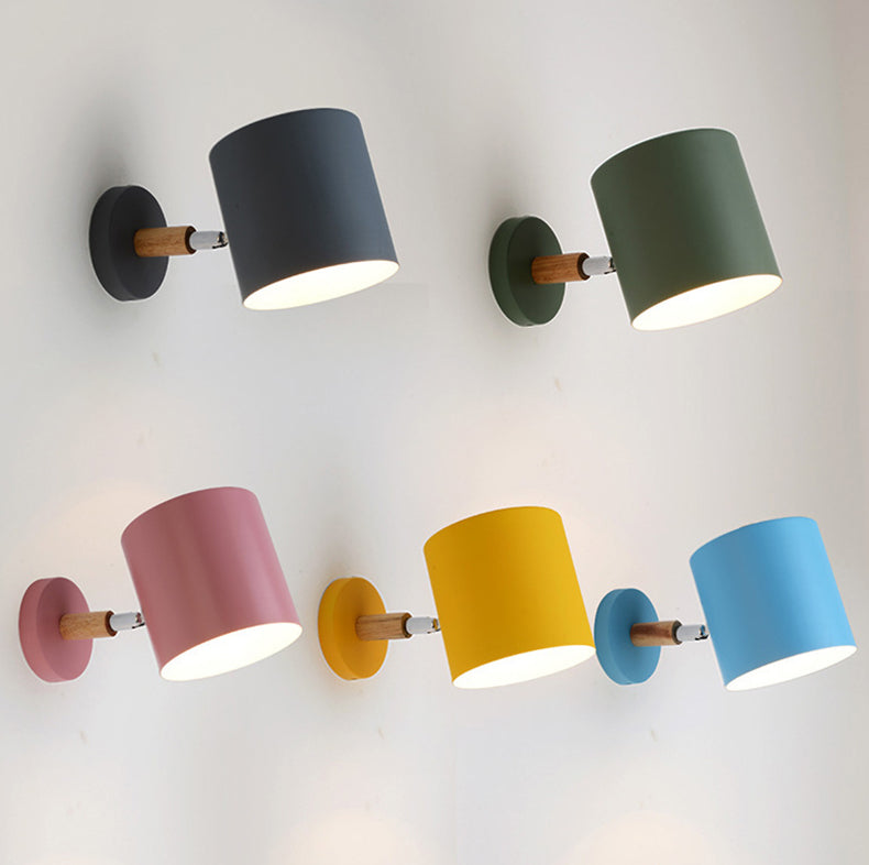 Cylinder Wall Mounted Lamps Modern Style Metal 1 Light Wall Light Sconces