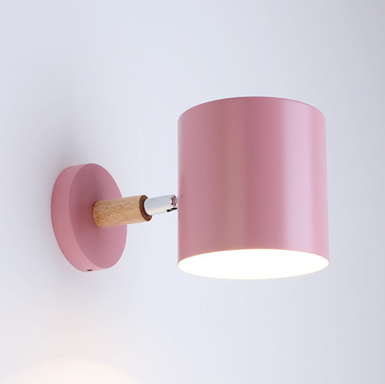 Cylinder Wall Mounted Lamps Modern Style Metal 1 Light Wall Light Sconces