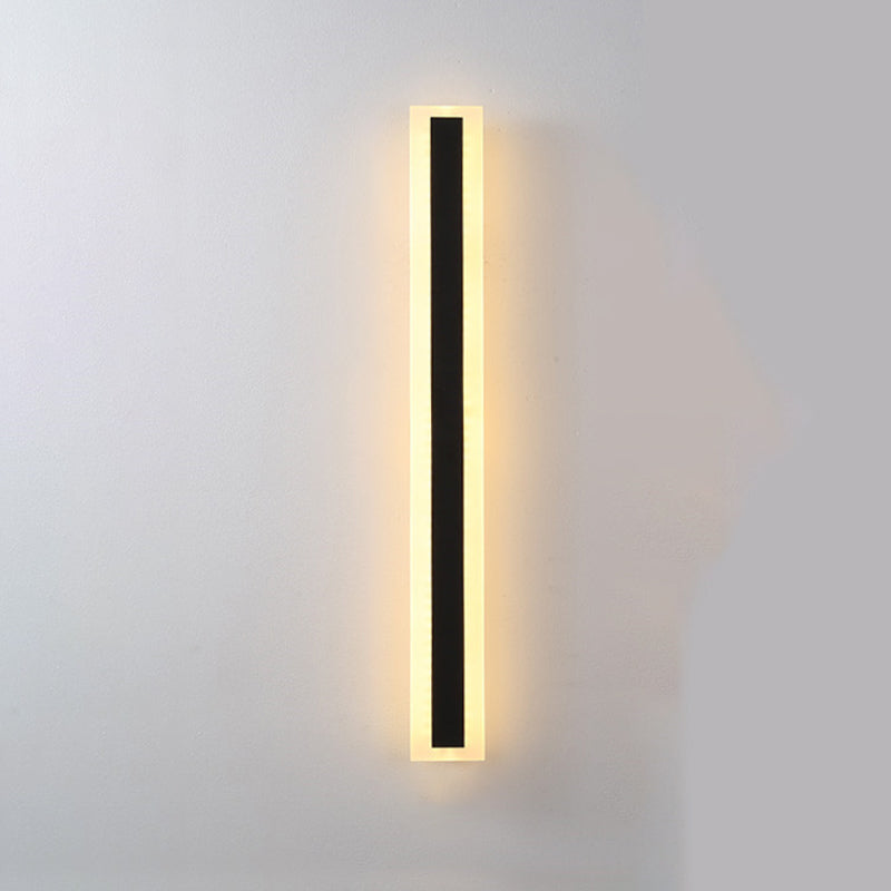 Metal Linear Shape Wall Light Modern Style 1-Light Wall Light Sconces in Black
