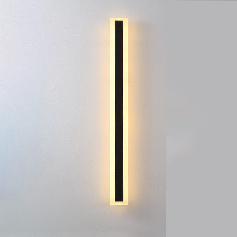 Metal Linear Shape Wall Light Modern Style 1-Light Wall Light Sconces in Black