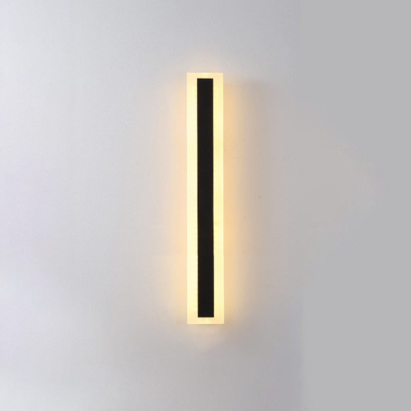 Metal Linear Shape Wall Light Modern Style 1-Light Wall Light Sconces in Black