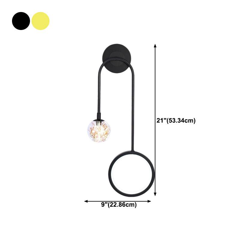 2-Light Round Wall Lighting Ideas Modern Style Metal Wall Mount Lamp