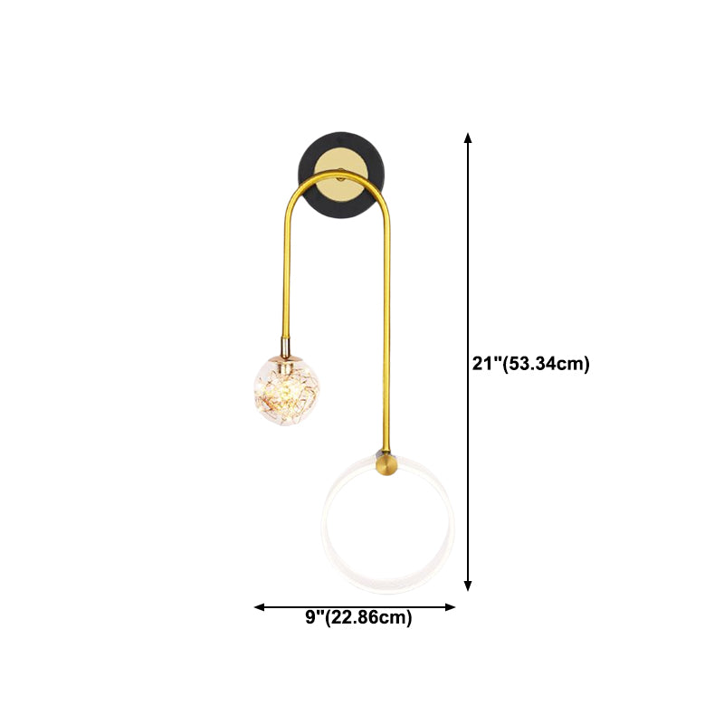 2-Light Round Wall Lighting Ideas Modern Style Metal Wall Mount Lamp