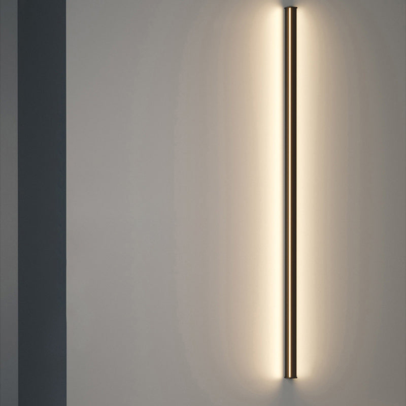 Metal Linear Shape Wall Light Modern Style 1-Light Wall Light Sconces in Black