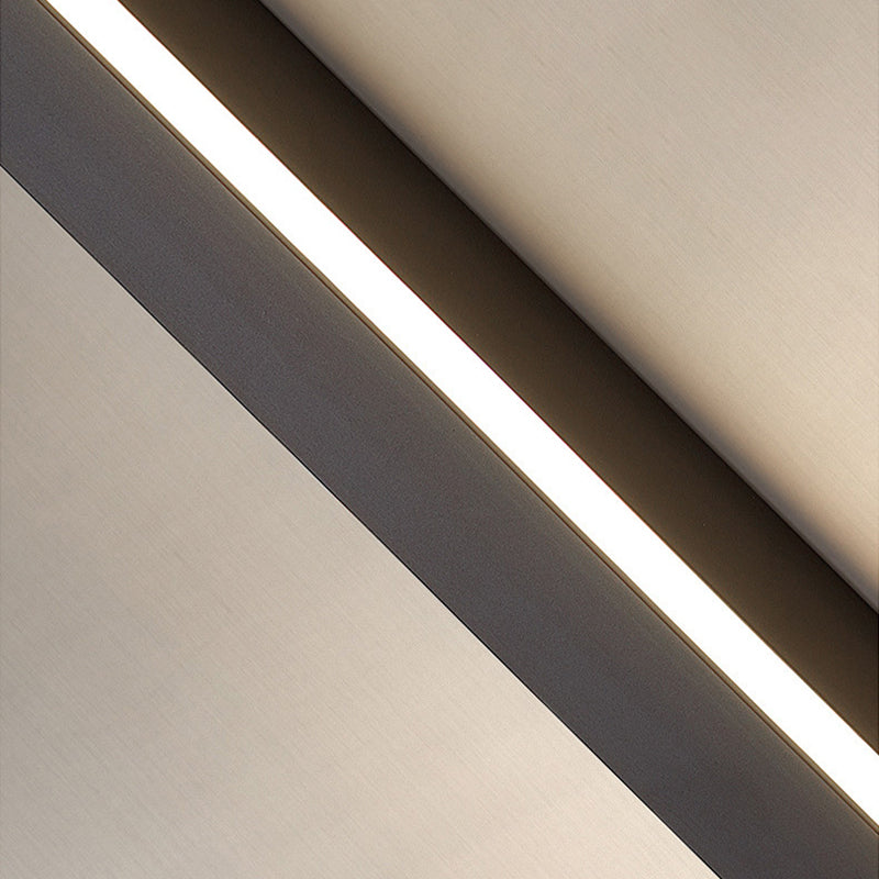 Metal Linear Shape Wall Light Modern Style 1-Light Wall Light Sconces in Black