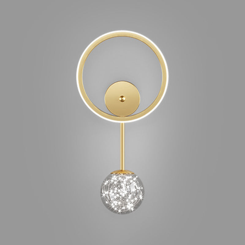 Modern Style Spherical Shape Wall Sconce Glass 2 Light Sconces for Living Room