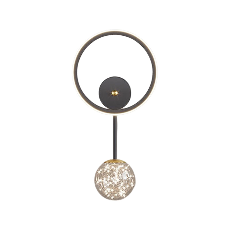 Modern Style Spherical Shape Wall Sconce Glass 2 Light Sconces for Living Room