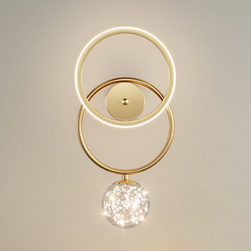 Modern Style Spherical Shape Wall Sconce Glass 2 Light Sconces for Living Room