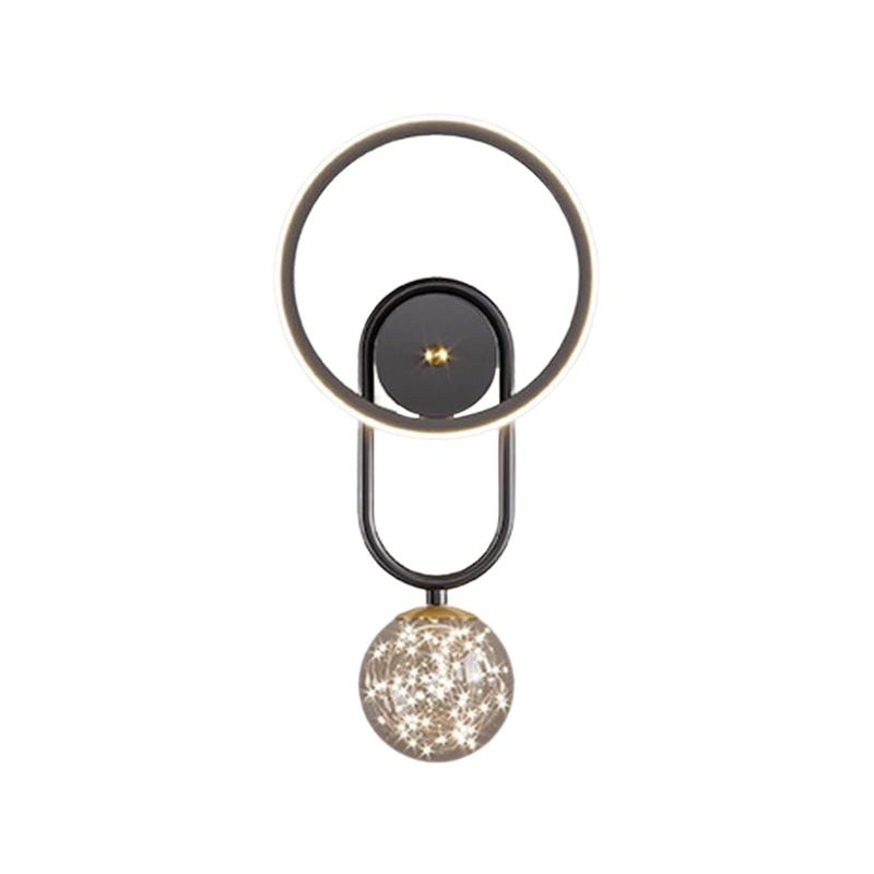 Modern Style Spherical Shape Wall Sconce Glass 2 Light Sconces for Living Room