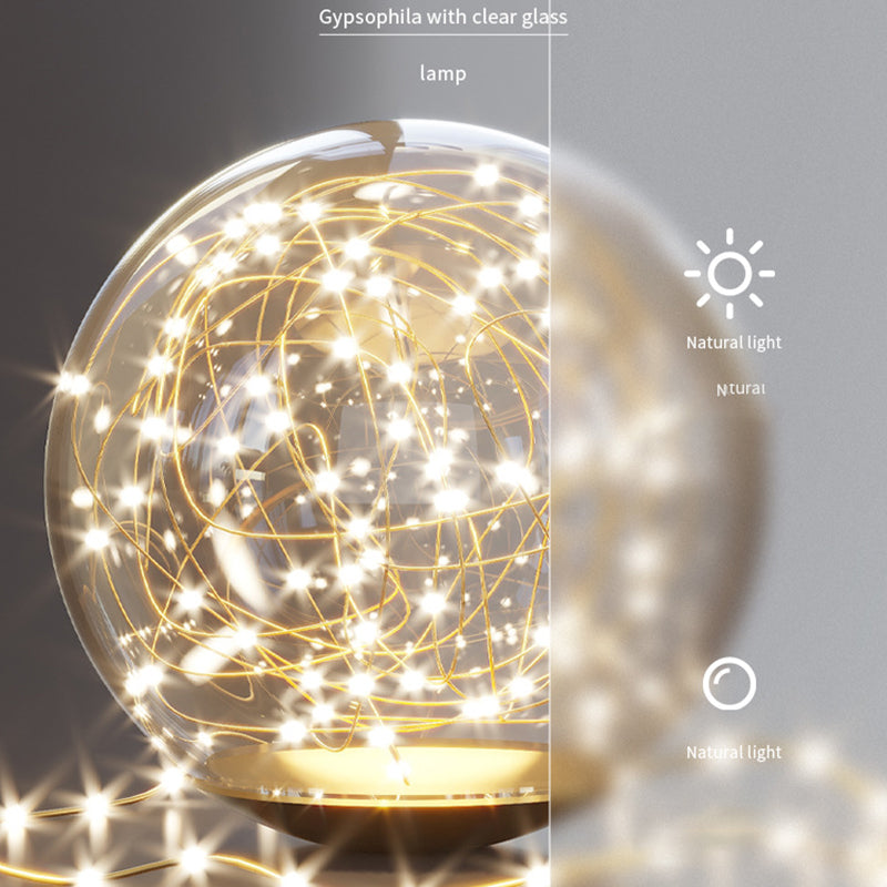 Modern Style Spherical Shape Wall Sconce Glass 2 Light Sconces for Living Room