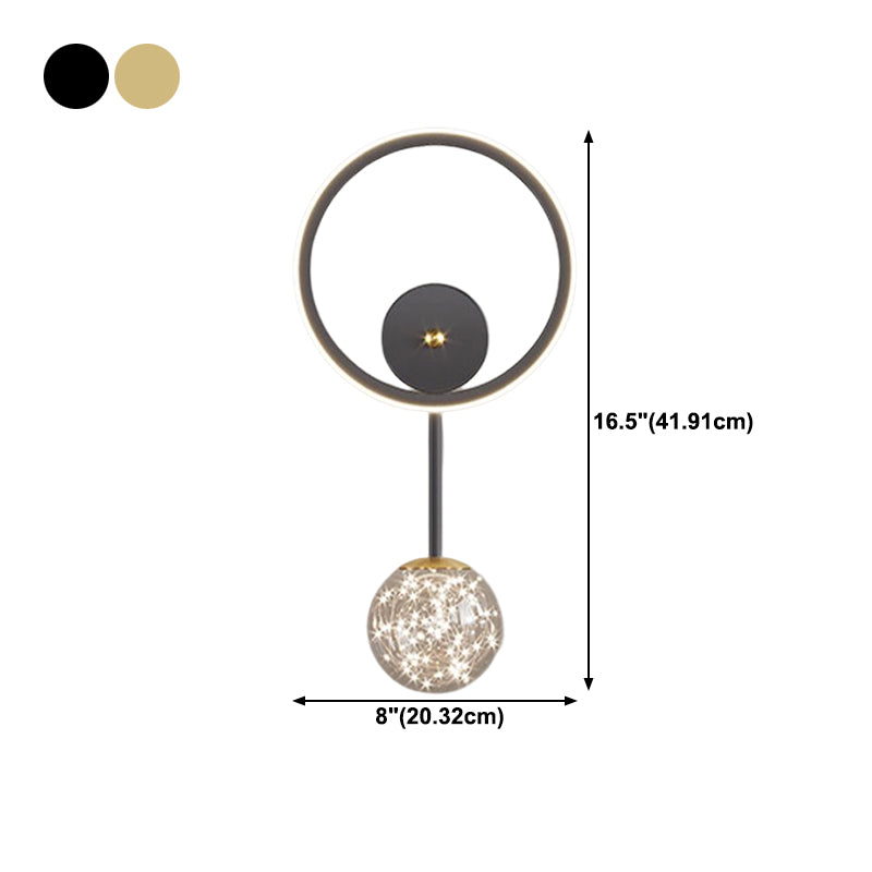 Modern Style Spherical Shape Wall Sconce Glass 2 Light Sconces for Living Room