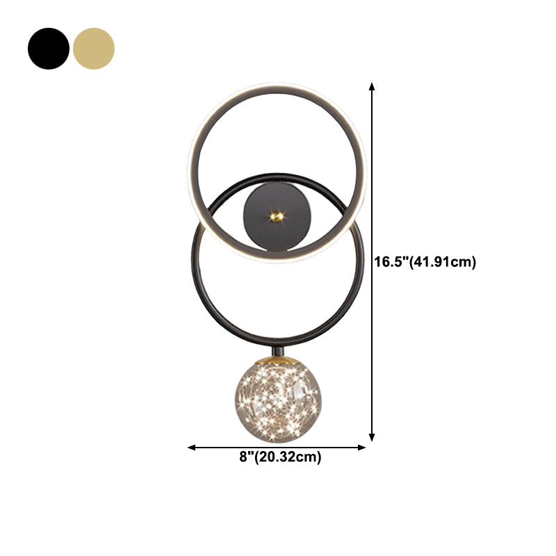 Modern Style Spherical Shape Wall Sconce Glass 2 Light Sconces for Living Room