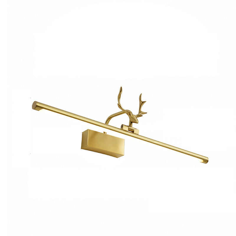 1-Light Linear Wall Lamps Modern Style Metal Vanity Lighting in Gold