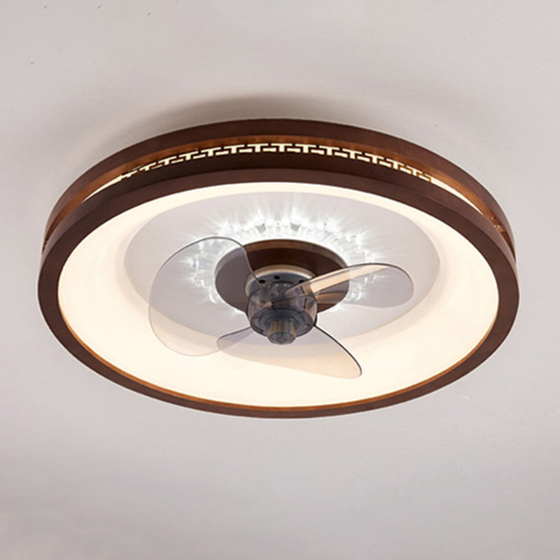 Nordic Style Ceiling Fan Lamp Circle LED Ceiling Fan Light with Acrylic Shade for Bedroom