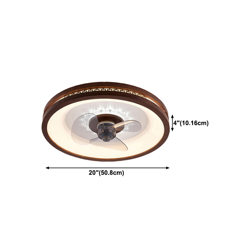 Nordic Style Ceiling Fan Lamp Circle LED Ceiling Fan Light with Acrylic Shade for Bedroom