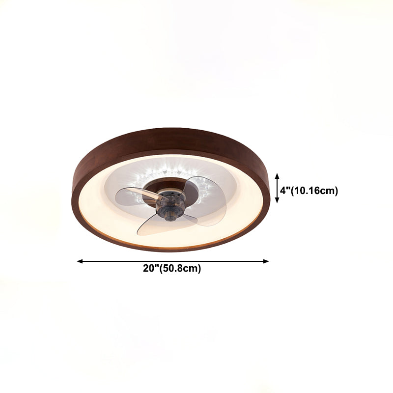 Nordic Style Ceiling Fan Lamp Circle LED Ceiling Fan Light with Acrylic Shade for Bedroom