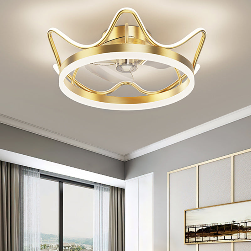 Modern Ceiling Fan Light Simple LED Ceiling Mount Lamp with Acrylic Shade for Bedroom