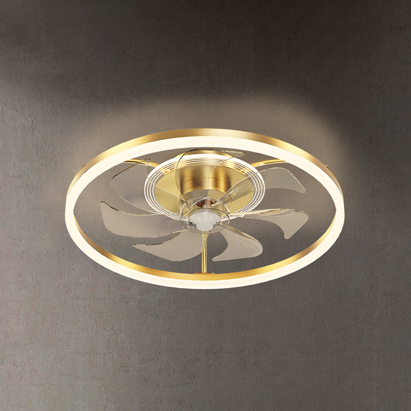 Modern Ceiling Fan Light Simple LED Ceiling Mount Lamp with Acrylic Shade for Bedroom