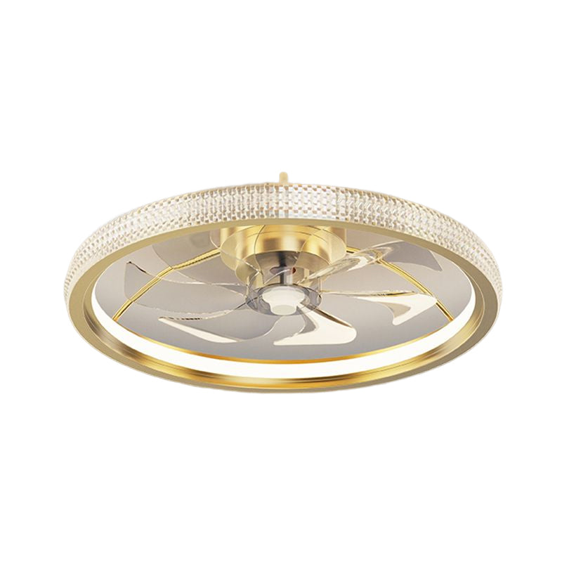 Modern Ceiling Fan Light Simple LED Ceiling Mount Lamp with Acrylic Shade for Bedroom