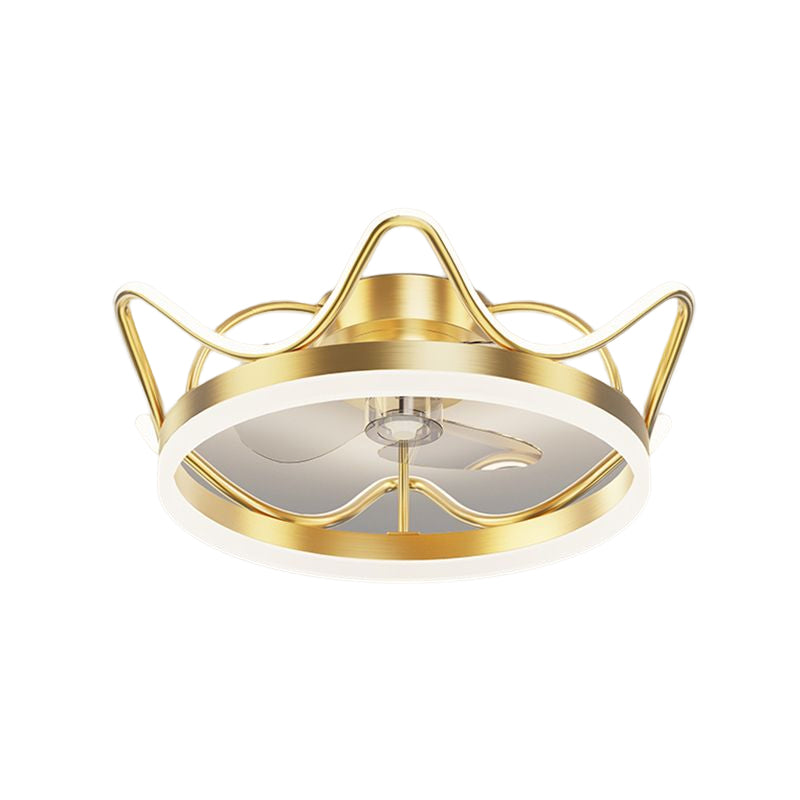 Modern Ceiling Fan Light Simple LED Ceiling Mount Lamp with Acrylic Shade for Bedroom