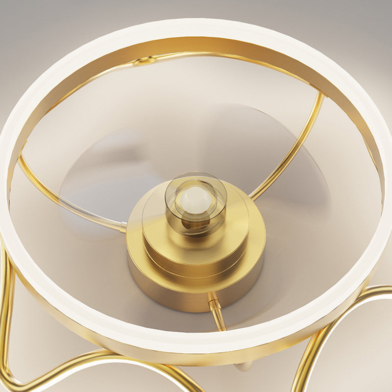 Modern Ceiling Fan Light Simple LED Ceiling Mount Lamp with Acrylic Shade for Bedroom