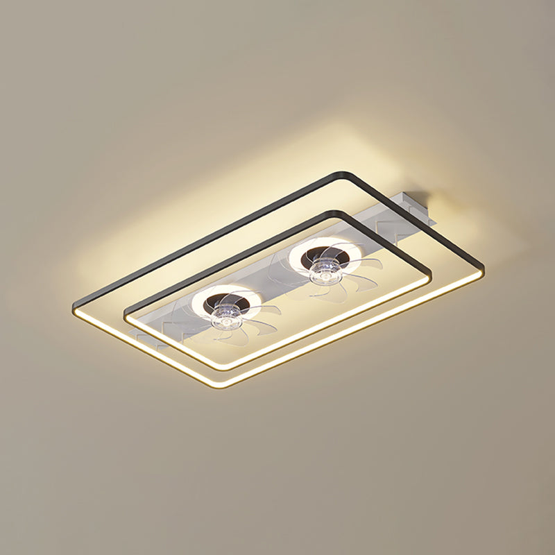 Simple Ceiling Fan Light Modern LED Ceiling Mount Lamp with Acrylic Shade for Bedroom