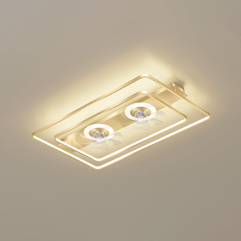 Simple Ceiling Fan Light Modern LED Ceiling Mount Lamp with Acrylic Shade for Bedroom