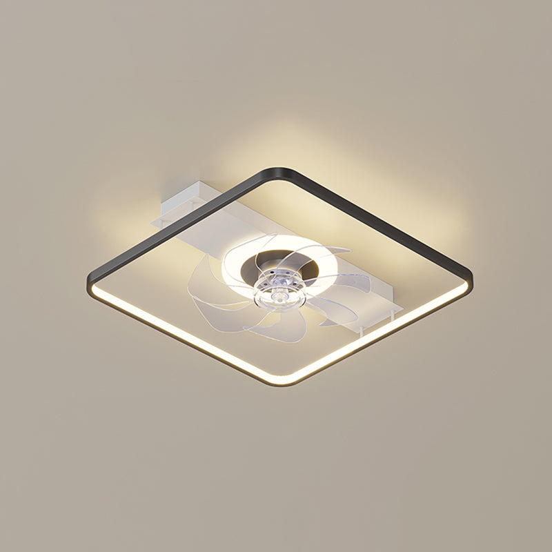 Simple Ceiling Fan Light Modern LED Ceiling Mount Lamp with Acrylic Shade for Bedroom