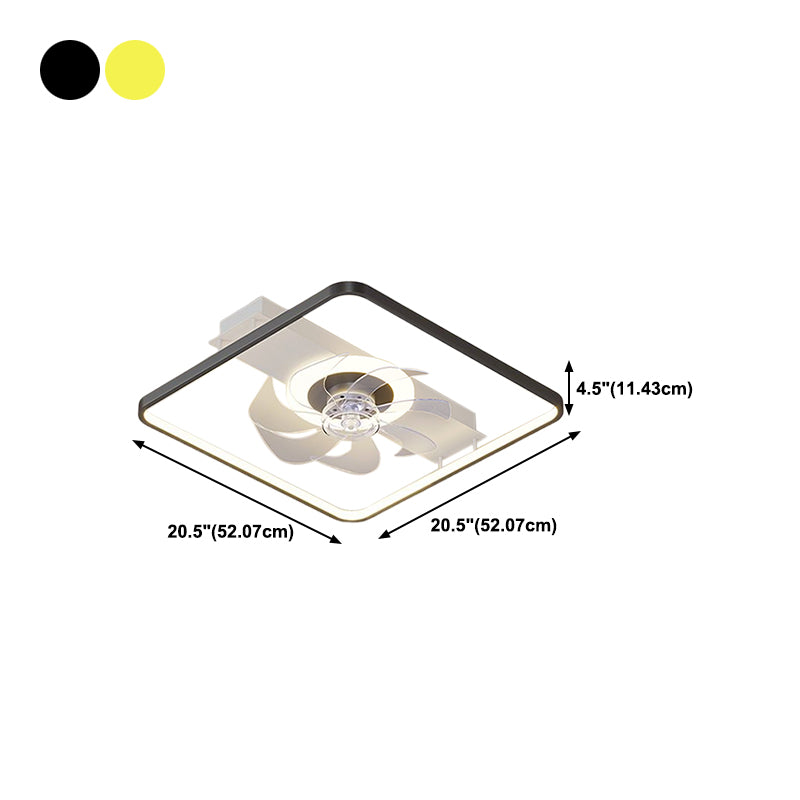 Simple Ceiling Fan Light Modern LED Ceiling Mount Lamp with Acrylic Shade for Bedroom