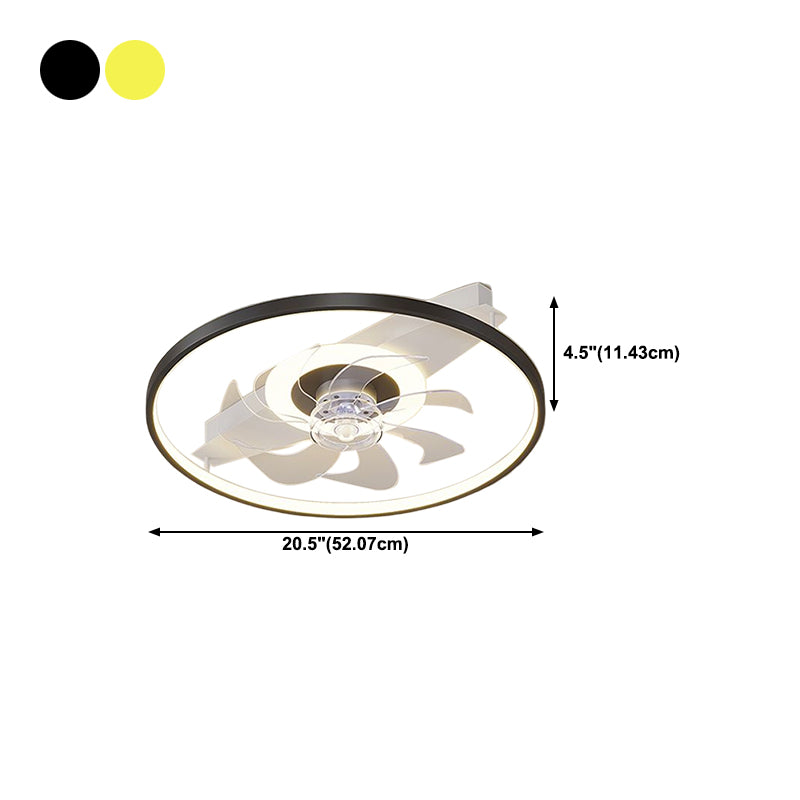 Simple Ceiling Fan Light Modern LED Ceiling Mount Lamp with Acrylic Shade for Bedroom