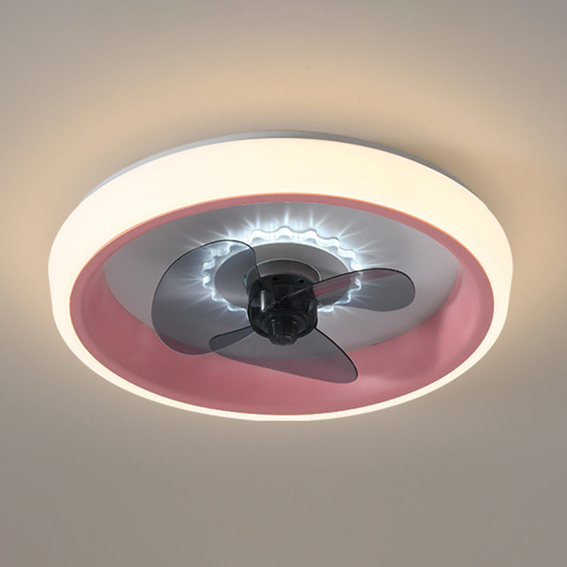 Modern Ceiling Fan Light LED Ceiling Mount Lamp with Acrylic Shade for Kid's Room
