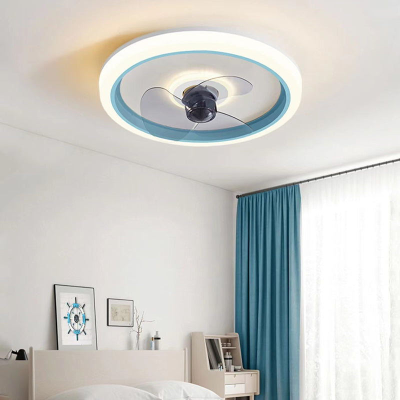 Modern Ceiling Fan Light LED Ceiling Mount Lamp with Acrylic Shade for Kid's Room