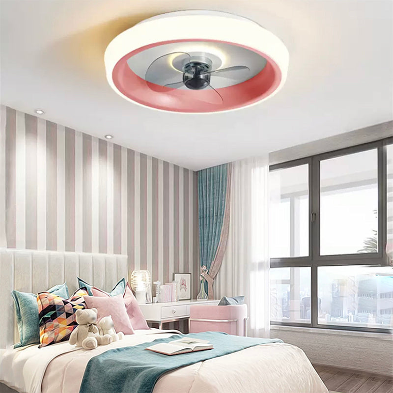 Modern Ceiling Fan Light LED Ceiling Mount Lamp with Acrylic Shade for Kid's Room