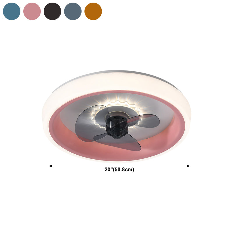 Modern Ceiling Fan Light LED Ceiling Mount Lamp with Acrylic Shade for Kid's Room